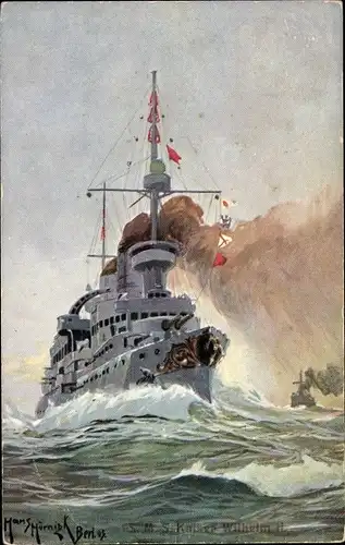 Künstler Ak Hörnigk, Hans, Deutsches Kriegsschiff, SMS Kaiser Wilhelm II, Linienschiff