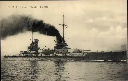 Ak Deutsches Kriegsschiff, SMS Friedrich der Große, Großlinienschiff