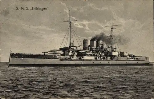 Ak Deutsches Kriegsschiff Thüringen, Kaiserliche Marine