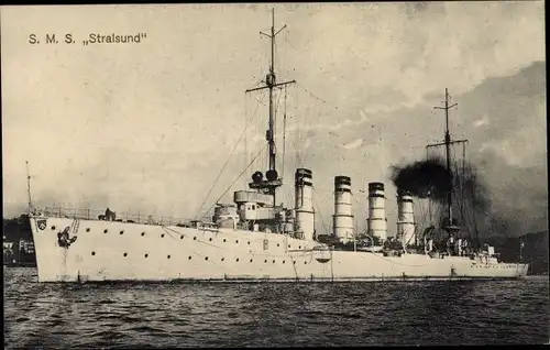 Ak Deutsches Kriegsschiff, SMS Stralsund, Kleiner Kreuzer