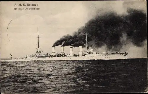 Ak Deutsches Kriegsschiff, SMS Rostock, Kleiner Kreuzer