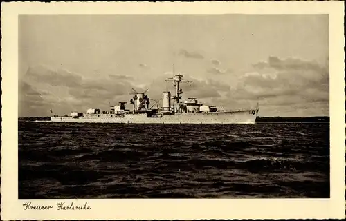 Ak Deutsches Kriegsschiff, Kleiner Kreuzer Karlsruhe, Reichsmarine