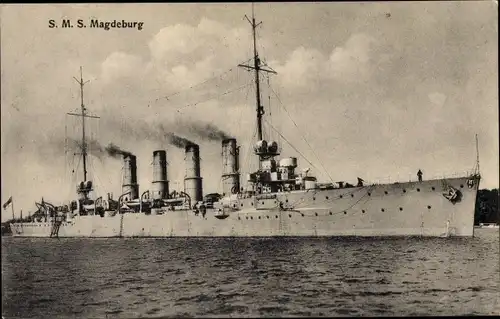 Ak Deutsches Kriegsschiff, SMS Magdeburg, Am 26 08 1914 vernichtet, Kaiserliche Marine