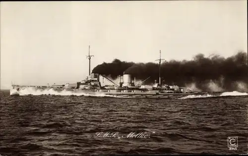 Ak Deutsches Kriegsschiff SMS Moltke, Großer Kreuzer, Moltke Klasse, Kaiserliche Marine