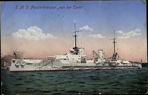 Ak Deutsches Kriegsschiff, SMS Von der Tann, Panzerkreuzer