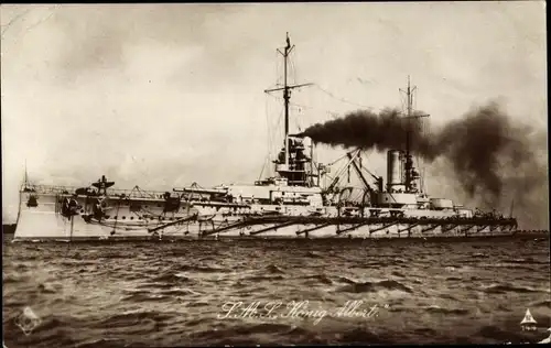 Ak Deutsches Kriegsschiff SMS König Albert, Linienschiff, Kaiser Klasse, Kaiserliche Marine