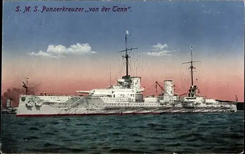 Ak Deutsches Kriegsschiff, SMS Von der Tann, Panzerkreuzer