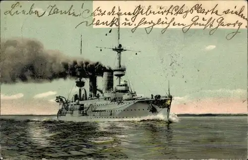 Ak Deutsches Kriegsschiff, SMS Prinz Heinrich, Großer Kreuzer