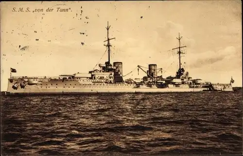 Ak Deutsches Kriegsschiff, SMS Von der Tann, Großer Kreuzer