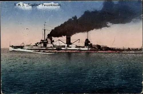 Ak Deutsches Kriegsschiff, SMS Seydlitz, Panzerkreuzer, Kaiserliche Marine