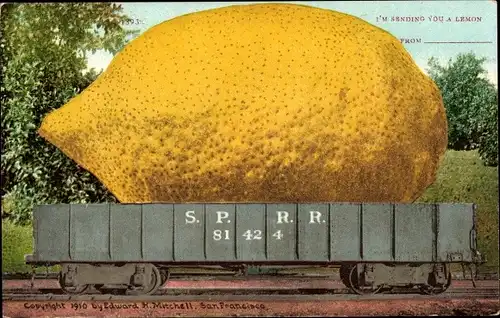 Ak Obst, Früchte, Zitrone, I'm sending you a Lemon