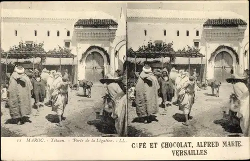 Stereo Ak Tetuan Tétouan Marokko, Porte de la Légation, Café et Chocolat, Alfred Marie, Versailles