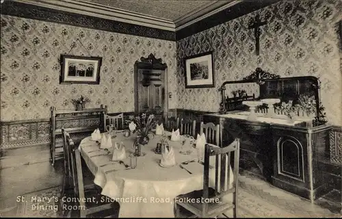 Ak Folkestone Kent England, St. Mary's Convent, Shorncliffe Road, Dining Room