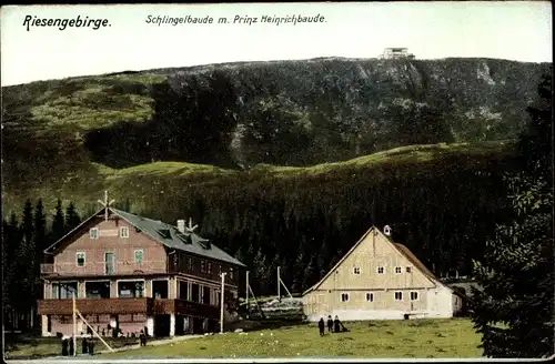 Ak Karpacz Krummhübel Riesengebirge Schlesien, Schlingelbaude, Schronisko na Starej Polanie