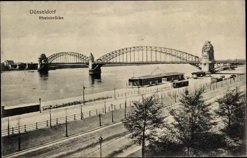 Ak Düsseldorf am Rhein, Rheinbrücke