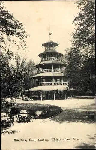 Ak München, Englischer Garten, Chinesischer Turm