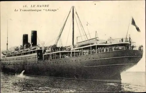 Ak Le Havre Seine Maritime, Le Transatlantique Chicago, Dampfschiff