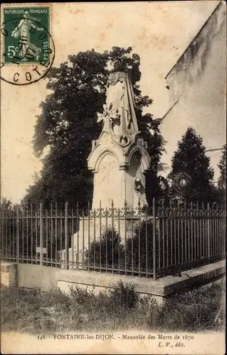 Ak Fontaine-lès-Dijon Côte d'Or, Mausolee des Morts de 1870