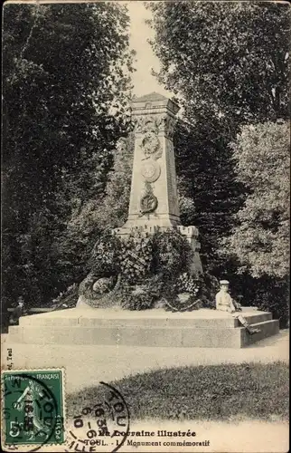 Ak Toul Meurthe et Moselle, Monument commemoratif