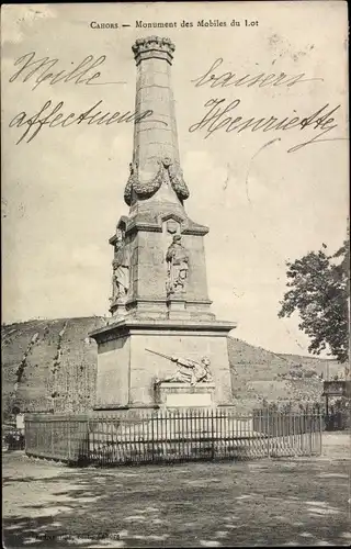 Ak Cahors Lot, Monument des Mobiles du Lot