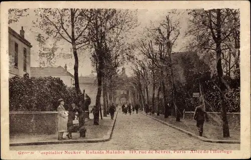 Ak Paris XV Vaugirard, Hospitalier Necker, Enfants Malades, 149, Rue de Sevres, Allee