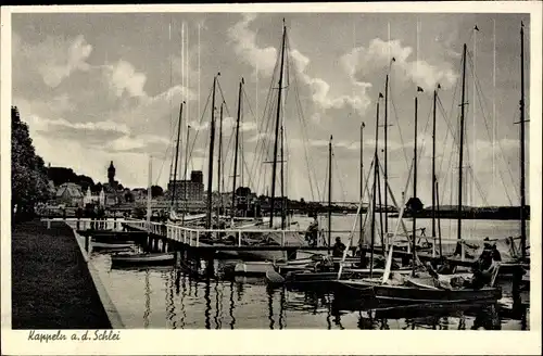 Ak Kappeln an der Schlei, Hafenpartie, Boote