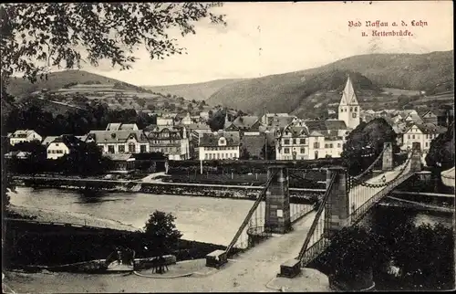 Ak Nassau an der Lahn, Ort mit Kettenbrücke