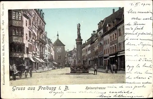 Ak Freiburg im Breisgau, Kaiserstraße