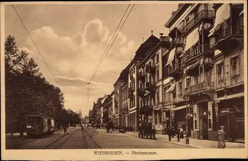 Ak Wiesbaden in Hessen, Rheinstraße