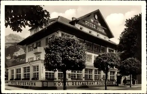 Ak Garmisch Partenkirchen in Oberbayern, Hotel Roter Hahn