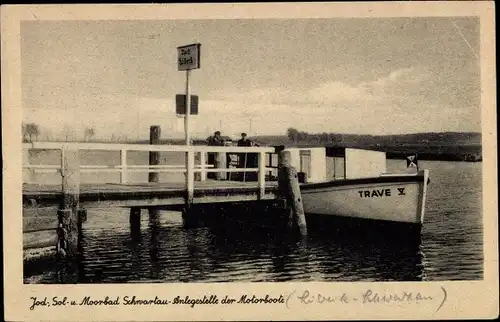 Ak Bad Schwartau in Ostholstein, Anlegestelle der Motorboote, Trave V