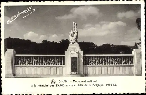 Ak Dinant Wallonien Namur, Monument national, Denkmal