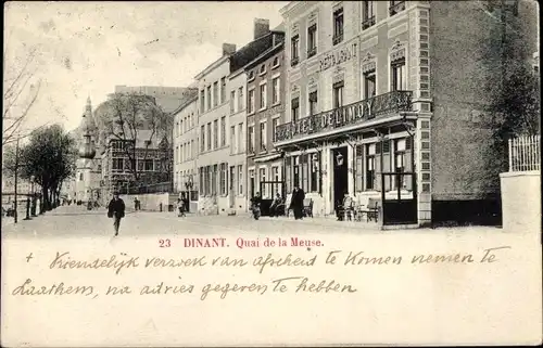 Ak Dinant Wallonien Namur, Quai de la Meuse, Hotel Delimoy