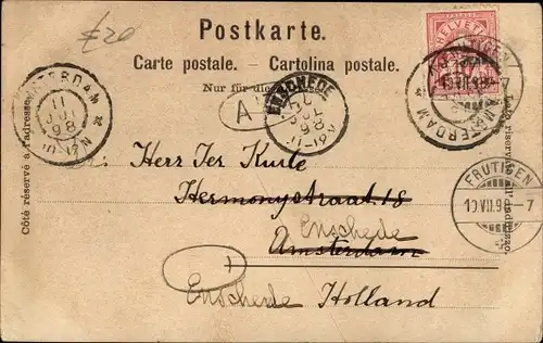 Ak Frutigen Kanton Bern, Panorama, Kirche, See