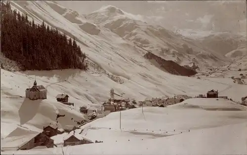 Foto Ak Andermatt Kanton Uri, Winteransicht, Panorama