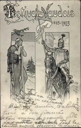 Ak Lausanne Kanton Waadt, Festival Vaudois 1803-1903