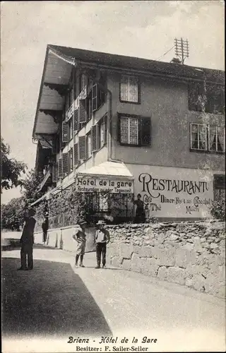 Ak Brienz Kanton Bern, Hotel de la Gare, Restaurant