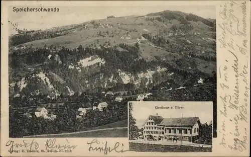 Ak Speicherschwende Speicherschwendi Speicher Kt. Appenzell Außerrhoden, Panorama, Gasthaus z. Bären