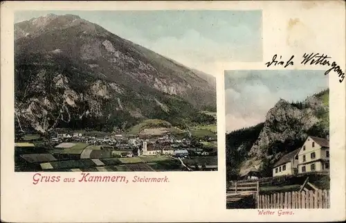 Ak Kammern im Liesingtal Steiermark, Panorama, Wetter Gams