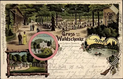 Litho Borbeck Essen im Ruhrgebiet, Schloss Borbeck, Waldschenke am Schlosswald