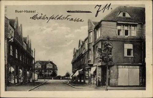 Ak Hassel Buer Gelsenkirchen im Ruhrgebiet, Mährfeldstraße, Geschäfte