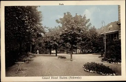 Ak Baden Kanton Aargau Schweiz, Grand Hotel Baden