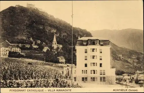 Ak Montreux Kanton Waadt Schweiz, Pensionnat Catholique, Villa Miramonte