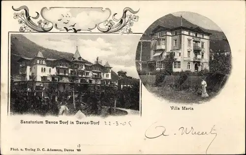 Ak Davos Dorf Kanton Graubünden, Sanatorium, Villa Maria