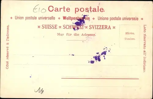 Litho Chillon Lac Léman Kt. Waadt Schweiz, Chateau, Stadtansicht