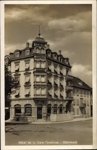 Ak Delsberg Delémont Kanton Jura, Hotel de la Gare Terminus