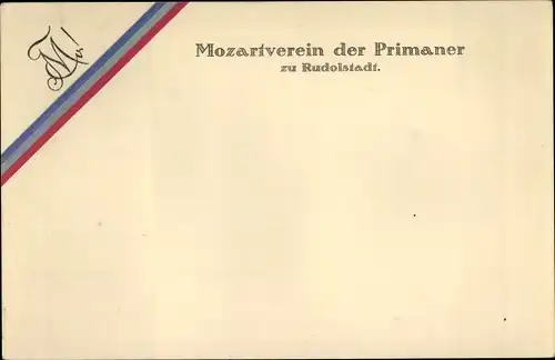 Ak Rudolstadt in Thüringen, Mozartverein der Primaner zu Rudolstadt