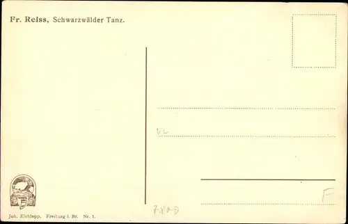 Künstler Ak Reiss, Fritz, Schwarzwälder Tanz, Volkstrachten, Paare