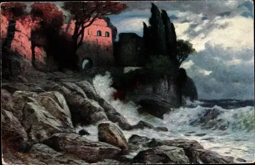 Künstler Ak Rüdisühli, Eduard, Les Brisants de la Mer, Meeresbrandung