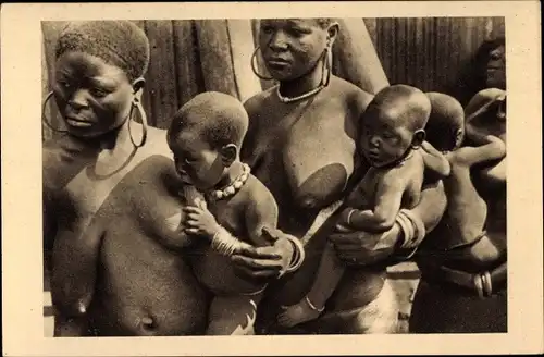 Ak Kamerun, Afrique Equatoriale francaise, Femmes Grasfield et leurs bébés, Afrikaner, Mütter